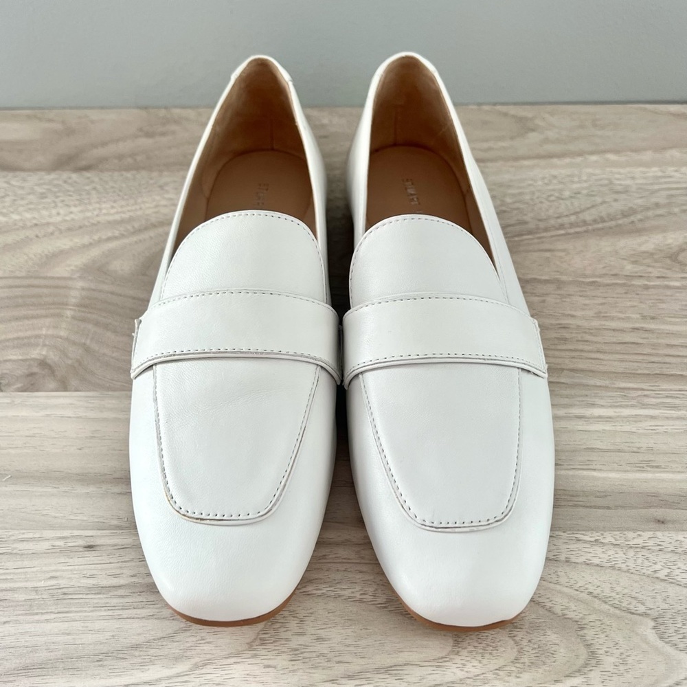 Stuart Weitzman Payson Leather Loafers | White | Size 5 - Picture 2 of 11